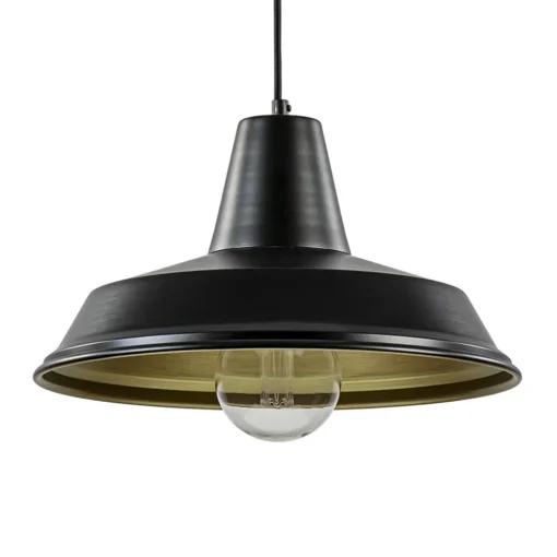 Scandinavische hanglamp zwart met goud 36 cm