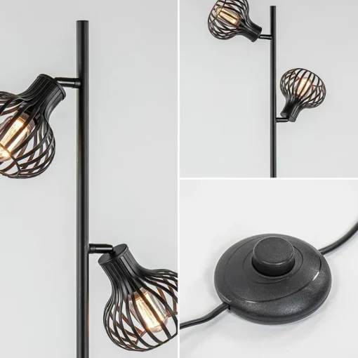 Scandinavische 2-lichts vloerlamp met draadkapjes
