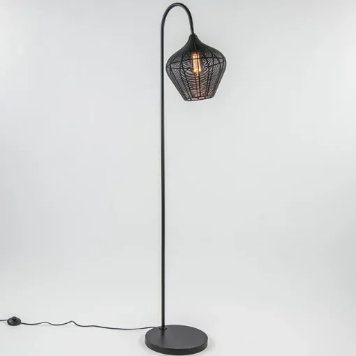 Scandinavische vloerlamp Alvaro mat zwart