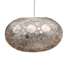 Schelpen hanglamp Ufo coin gold 40cm