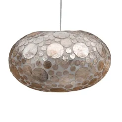 Schelpen hanglamp Ufo coin gold 40cm