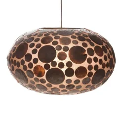 Schelpen hanglamp Ufo coin gold 40cm