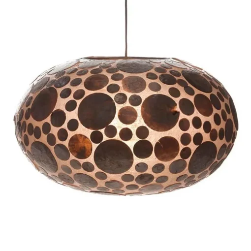 Schelpen hanglamp Ufo coin gold 40cm