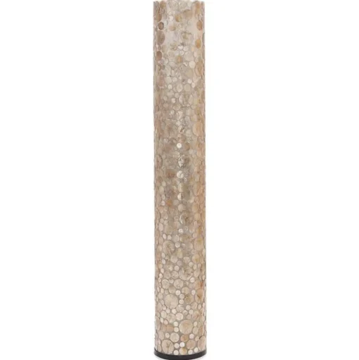 Schelpen vloerlamp goud cilinder groot