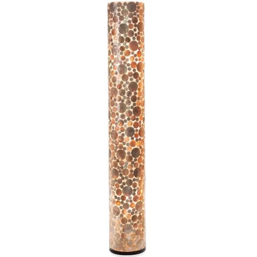 Schelpen vloerlamp goud cilinder groot