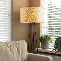 Schelpen vloerlamp met metaal groot