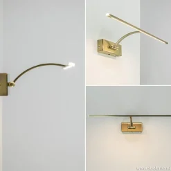 Schilderij wandlamp brons met dimbaar LED