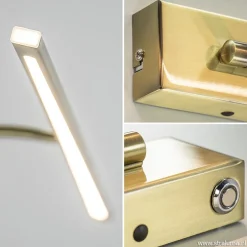 Schilderij wandlamp brons met dimbaar LED