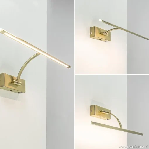 Schilderij wandlamp brons met dimbaar LED