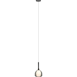 Sfeervolle hanglamp smoke met wit binnenglas