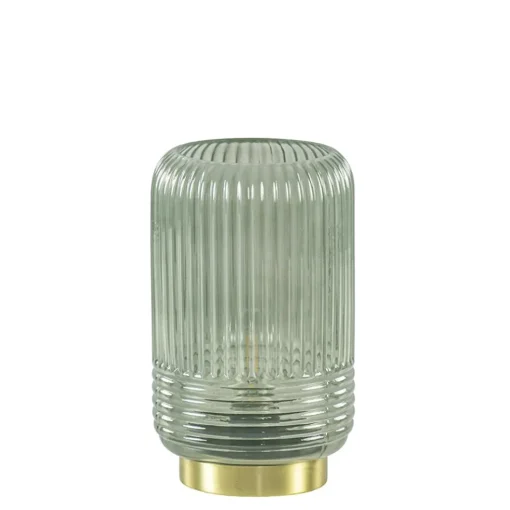 Sfeervolle tafellamp Lipa grijs groen op baterijen Light & Living