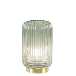 Sfeervolle tafellamp Lipa grijs groen op baterijen Light & Living