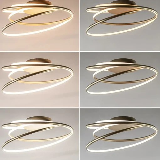 Sierlijke LED plafondlamp ringen goud