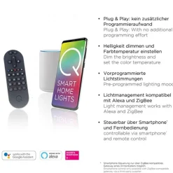 Smart hanglamp antraciet/goud inclusief remote