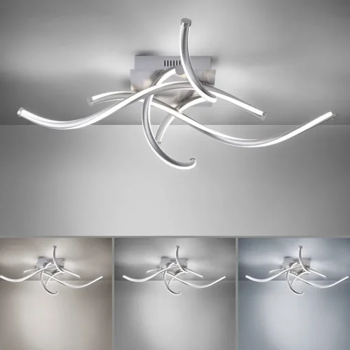 Smart plafondlamp spiraal nikkel modern