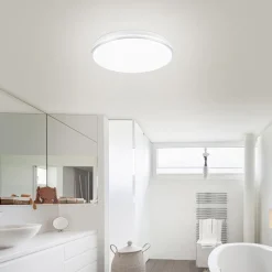 Smart plafondlamp wit met chroom IP44