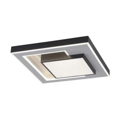 Smart plafondlamp zwart met grijs vierkant