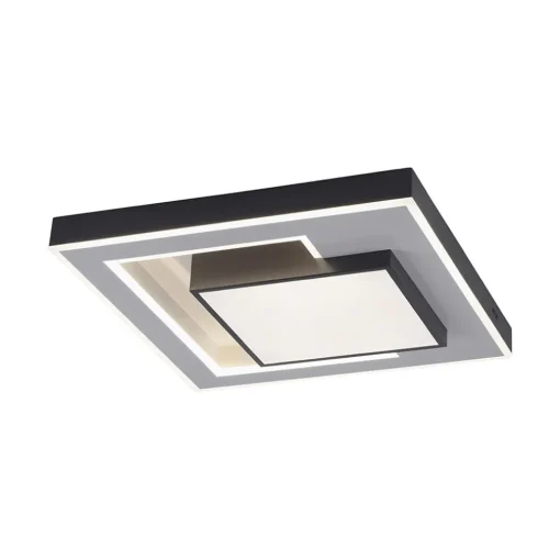 Smart plafondlamp zwart met grijs vierkant
