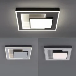 Smart plafondlamp zwart met grijs vierkant