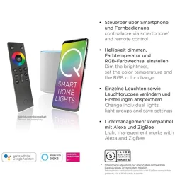 Smart tafellamp aluminium met 2 LED strips