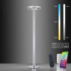Smart vloerlamp staal met dimbaar LED