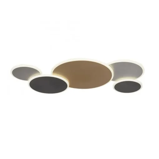 Smart wand/plafondlamp goud met grijs dimbaar