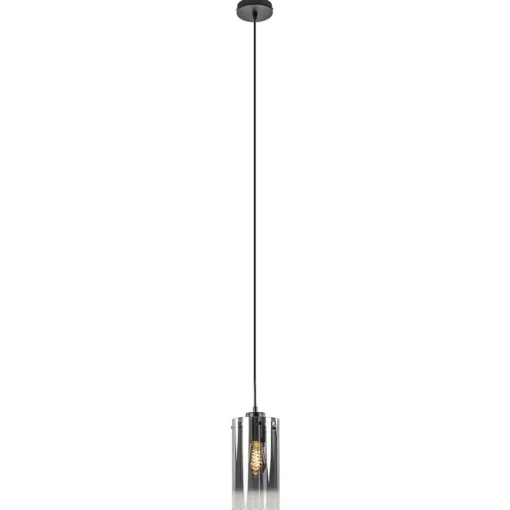 Smoke glazen hanglamp cilinder met verloop
