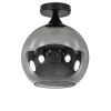 Smoke/titanium plafondlamp 25 cm met zwart