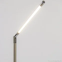 Staande leeslamp nikkel met dimmer