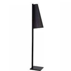 Staande schemerlamp mat zwart met linnen kap