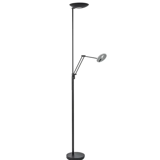 Staande uplighter+leesarm zwart dim.cct