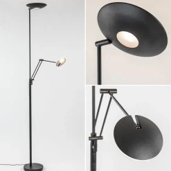 Staande uplighter+leesarm zwart dim.cct