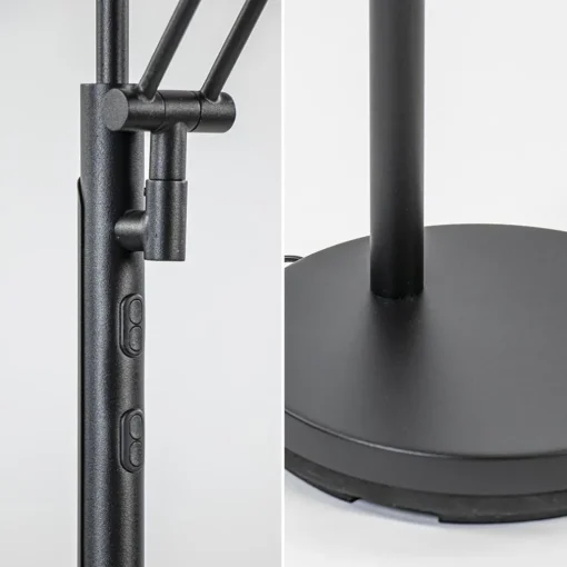 Staande uplighter+leesarm zwart dim.cct