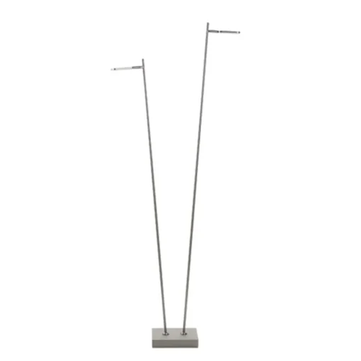 Staande vloerlamp led 2 lichts staal