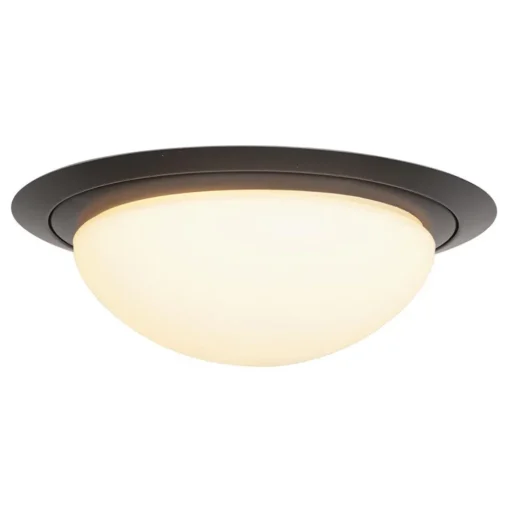 3-Standen dimbare LED plafondlamp zwart met wit glas IP44