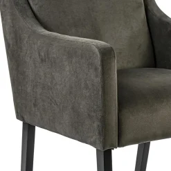 Stijlvolle eetkamerstoel bruin met zwarte poot