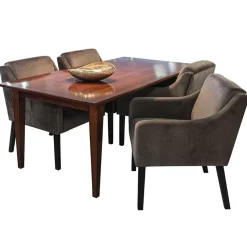 Stijlvolle eetkamerstoel bruin met zwarte poot