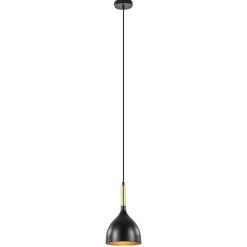 Stijlvolle kleine hanglamp zwart met goud