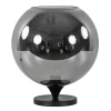 Stijlvolle tafellamp zwart met smoke/titanium glazen bol