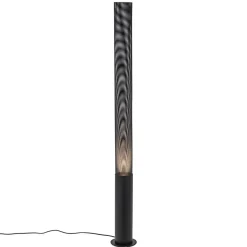 Stoere vloerlamp cilinder zwart met spot