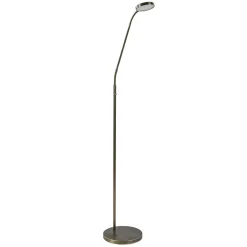 Strak klassieke LED leeslamp brons dim to warm