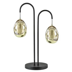 Strak klassieke LED tafellamp egg zwart met goud