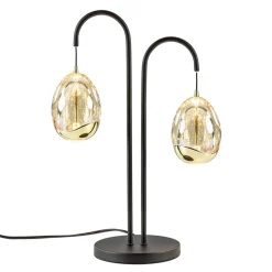 Strak klassieke LED tafellamp egg zwart met goud