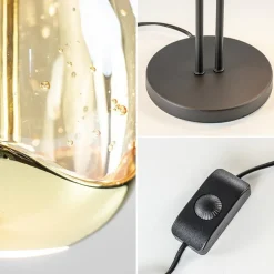 Strak klassieke LED tafellamp egg zwart met goud