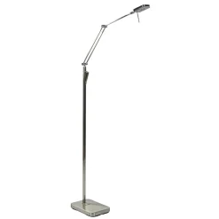 Strak klassieke leeslamp nikkel met dimbaar LED