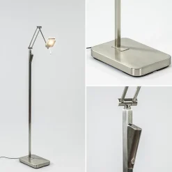 Strak klassieke leeslamp nikkel met dimbaar LED