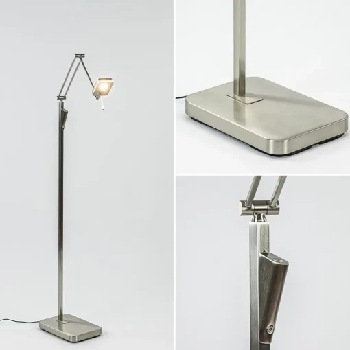 Strak klassieke leeslamp nikkel met dimbaar LED