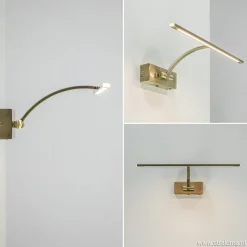 Strak klassieke wandlamp brons dimbaar LED