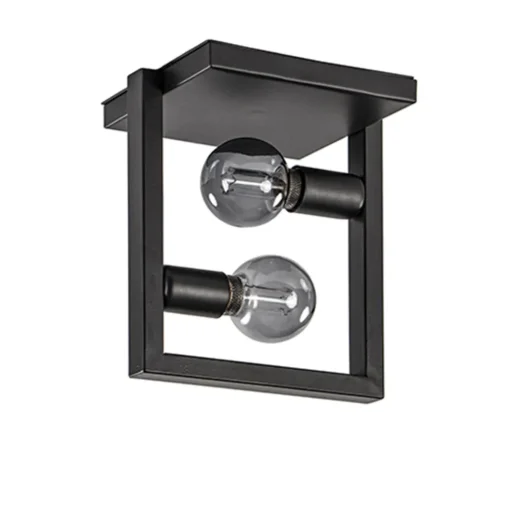Strakke zwarte plafonnière metaal Frame