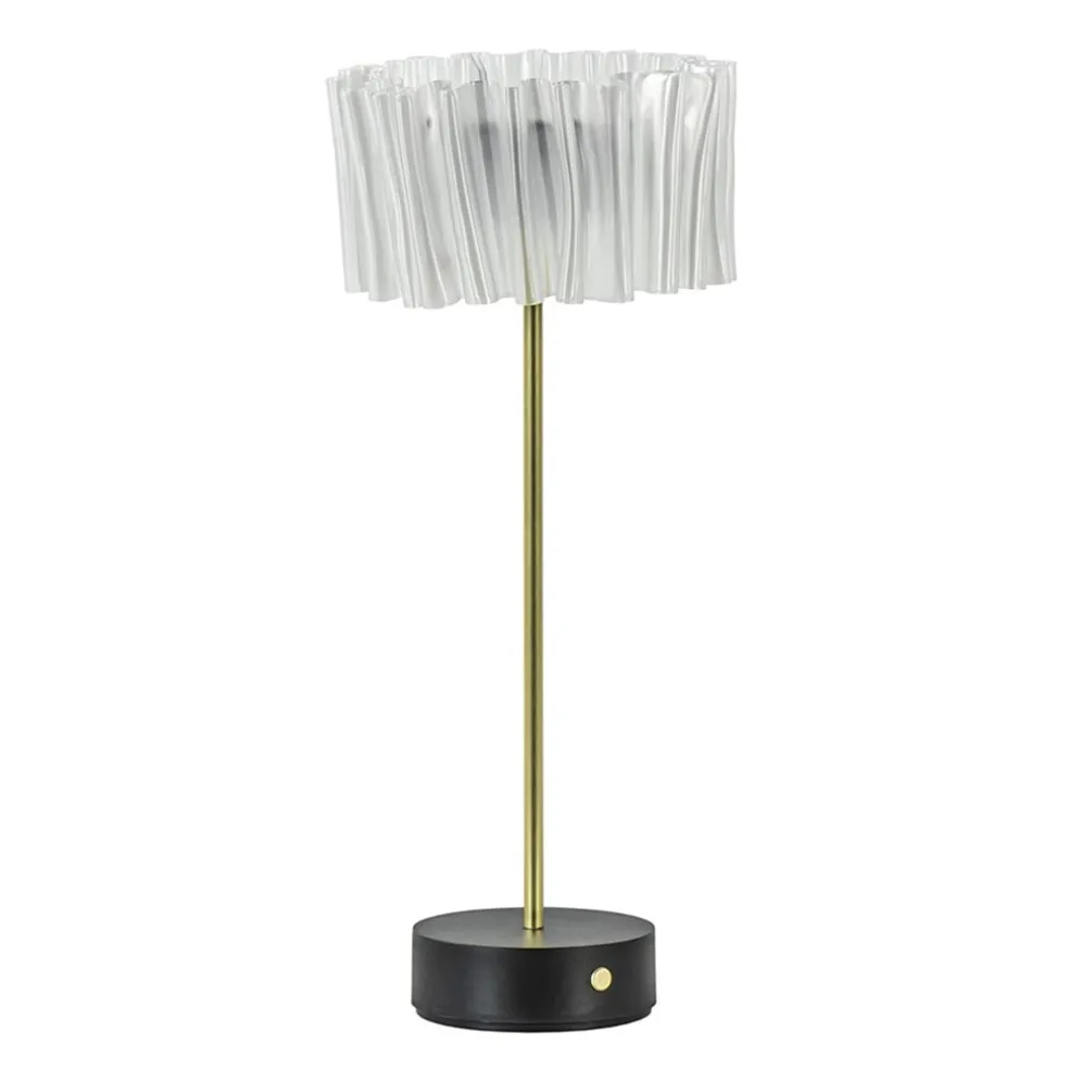 Tafellamp Accordeon op batterij prisma / zwart